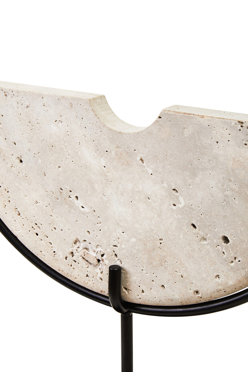 Orsina Tibor Travertine Small Sculpture – Black and Natural Stone