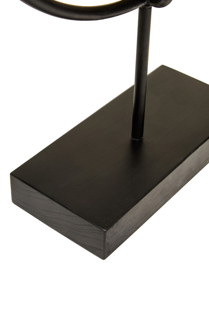 Orsina Tibor Travertine Small Sculpture – Black and Natural Stone