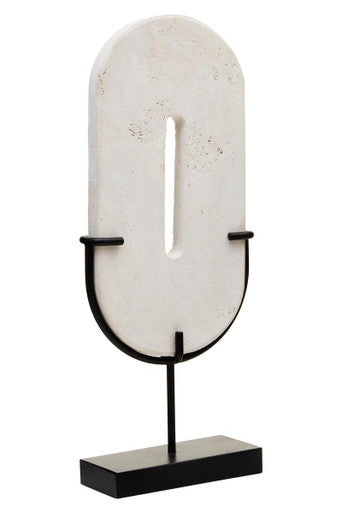 Orsina Tibor Large Travertine Stone Sculpture – Natural Cream & Tan