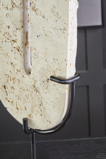 Orsina Tibor Large Travertine Stone Sculpture – Natural Cream & Tan