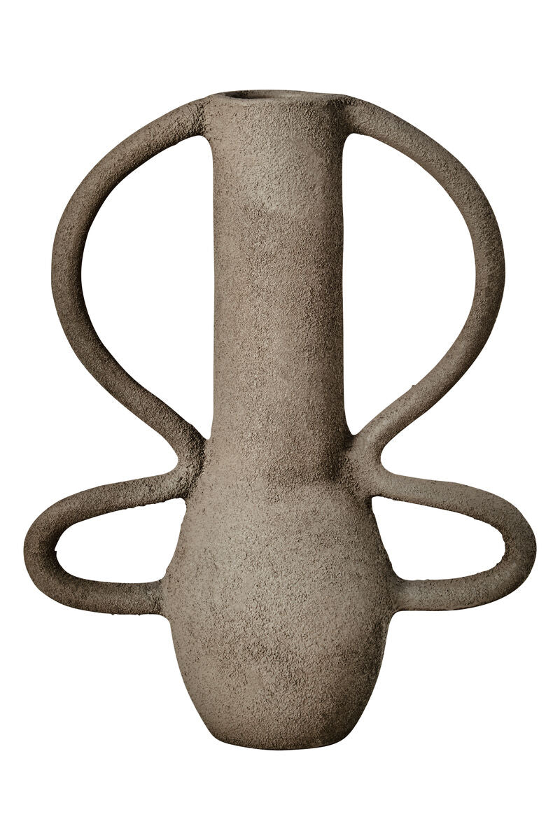 Orsina Deriva Small Grey Textured Aluminium Vase – Modern Home Decor