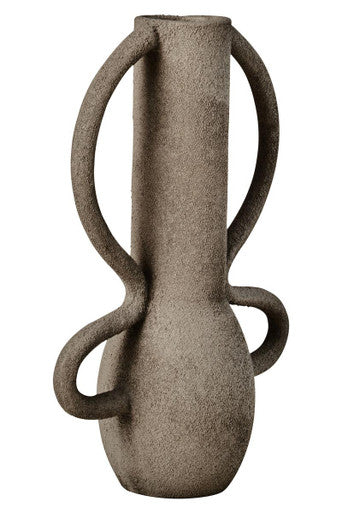Orsina Deriva Small Grey Textured Aluminium Vase – Modern Home Decor