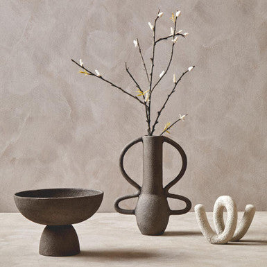 Orsina Deriva Small Grey Textured Aluminium Vase – Modern Home Decor