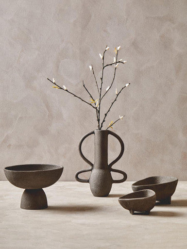 Orsina Deriva Small Grey Textured Aluminium Vase – Modern Home Decor