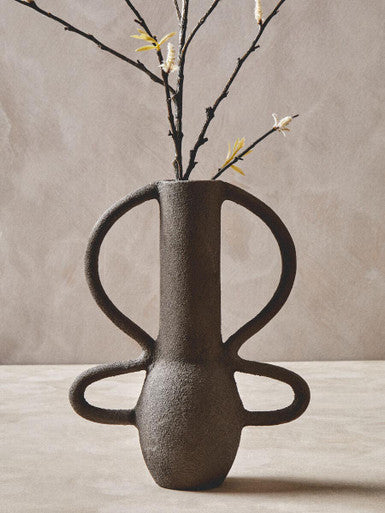 Orsina Deriva Small Grey Textured Aluminium Vase – Modern Home Decor