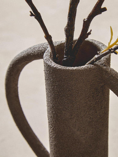 Orsina Deriva Small Grey Textured Aluminium Vase – Modern Home Decor