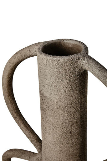 Orsina Deriva Small Grey Textured Aluminium Vase – Modern Home Decor
