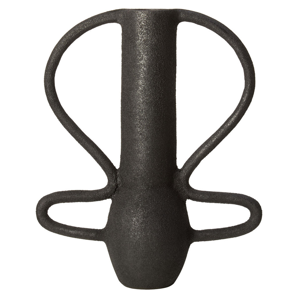 Orsina Deriva Large Textured Black Aluminium Vase – Tall Modern Decor