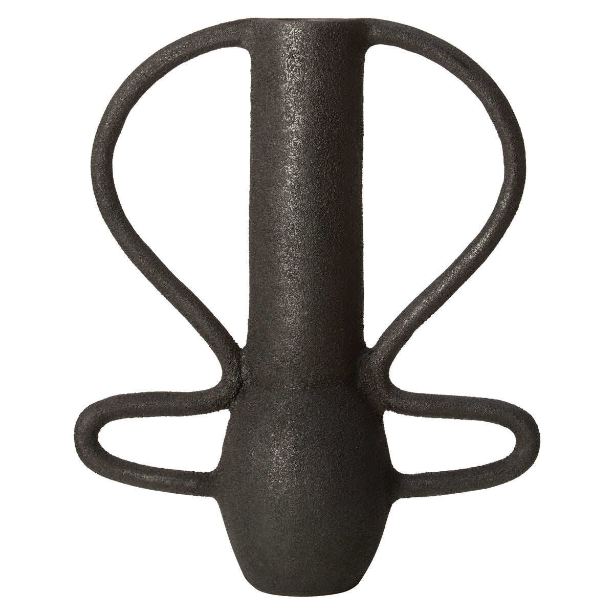 Orsina Deriva Large Textured Black Aluminium Vase – Tall Modern Decor