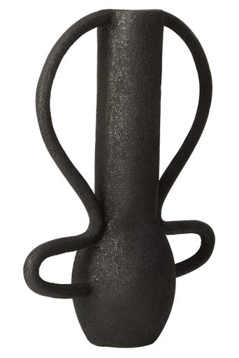 Orsina Deriva Large Textured Black Aluminium Vase – Tall Modern Decor