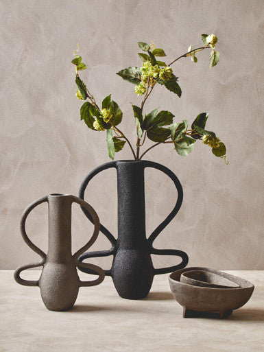 Orsina Deriva Large Textured Black Aluminium Vase – Tall Modern Decor