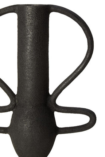 Orsina Deriva Large Textured Black Aluminium Vase – Tall Modern Decor
