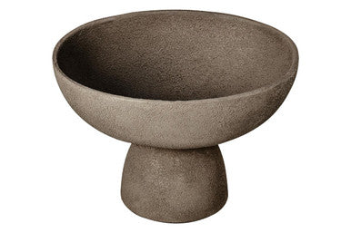 Orsina Small Grey Pedestal Bowl – Textured Aluminium Decorative Accent