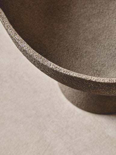 Orsina Small Grey Pedestal Bowl – Textured Aluminium Decorative Accent