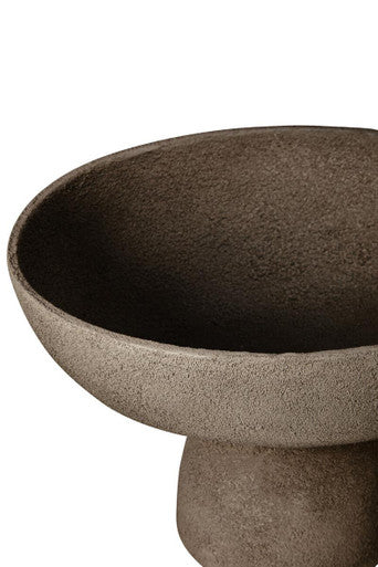 Orsina Small Grey Pedestal Bowl – Textured Aluminium Decorative Accent
