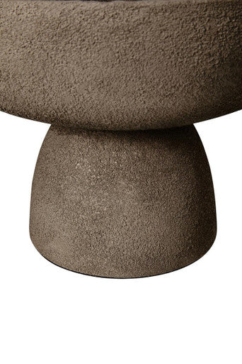Orsina Small Grey Pedestal Bowl – Textured Aluminium Decorative Accent
