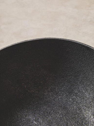 Orsina Deriva Large Black Textured Aluminium Pedestal Centerpiece Bowl