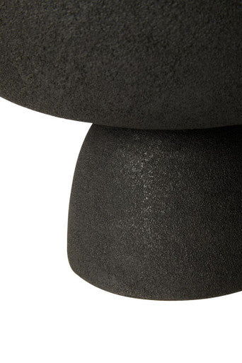 Orsina Deriva Large Black Textured Aluminium Pedestal Centerpiece Bowl