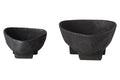 Orsina Matte Black Textured Aluminium Decorative Bowls | Set of 2