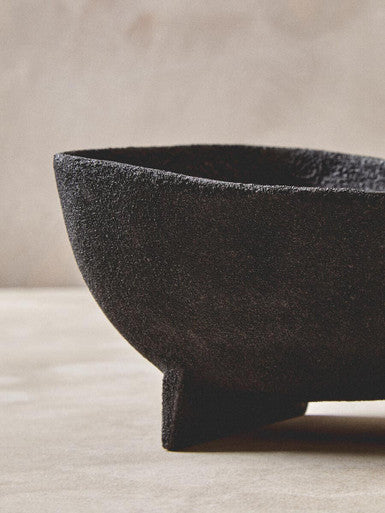 Orsina Matte Black Textured Aluminium Decorative Bowls | Set of 2