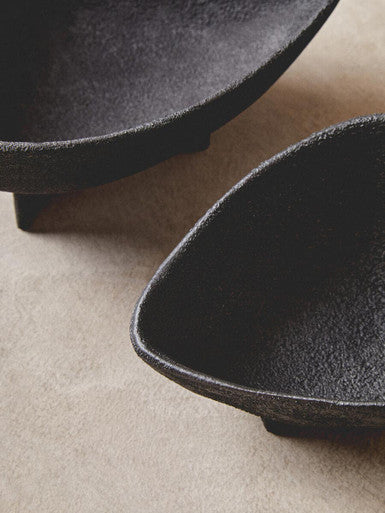 Orsina Matte Black Textured Aluminium Decorative Bowls | Set of 2