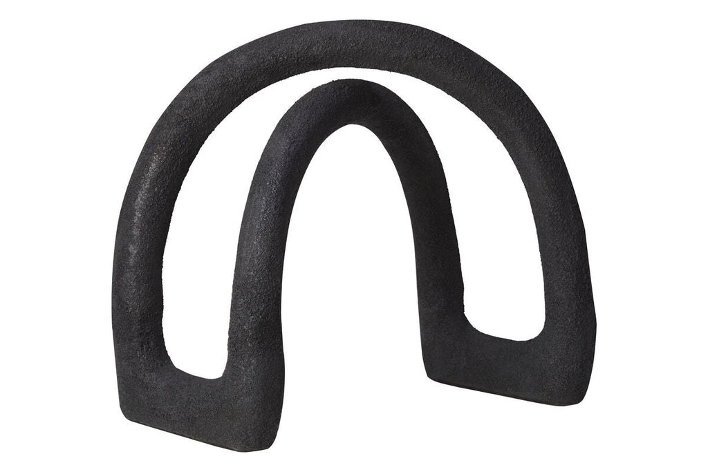 Orsina Deriva Abstract Geometric Sculpture – Black Textured Aluminium