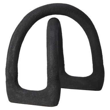 Orsina Deriva Abstract Geometric Sculpture – Black Textured Aluminium