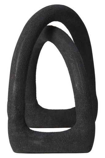 Orsina Deriva Abstract Geometric Sculpture – Black Textured Aluminium