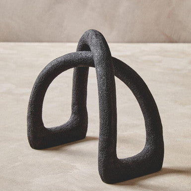Orsina Deriva Abstract Geometric Sculpture – Black Textured Aluminium