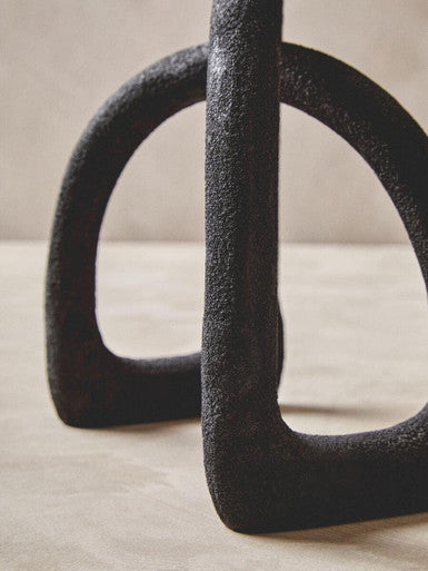 Orsina Deriva Abstract Geometric Sculpture – Black Textured Aluminium