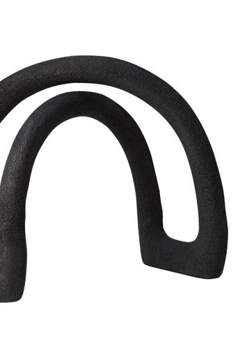 Orsina Deriva Abstract Geometric Sculpture – Black Textured Aluminium