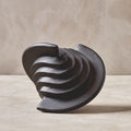 Orsina Prato Black Sculpture – Modern Textured Matte Home Decor Piece