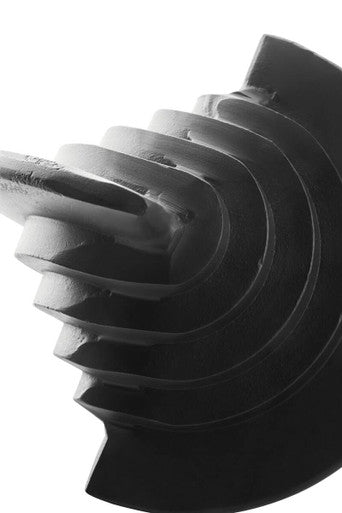 Orsina Prato Black Sculpture – Modern Textured Matte Home Decor Piece