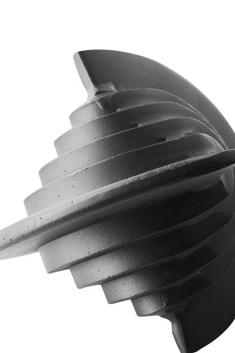 Orsina Prato Black Sculpture – Modern Textured Matte Home Decor Piece
