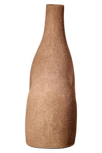 Orsina Dunas Small Beige Abstract Vase – Textured Aluminium Decor