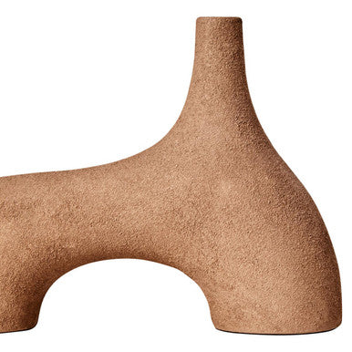 Orsina Dunas Small Beige Abstract Vase – Textured Aluminium Decor