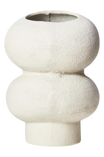 Orsina Dunas Small White Bubble Vase – Textured Aluminium Modern Decor