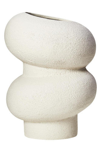 Orsina Dunas Small White Bubble Vase – Textured Aluminium Modern Decor