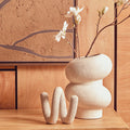 Orsina Dunas Small White Bubble Vase – Textured Aluminium Modern Decor