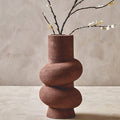 Orsina Large Red Bubble Vase – Textured Aluminium Sculptural Decor