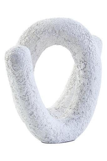 Orsina Dunas Small White Loop Sculpture – Textured Modern Home Decor