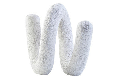 Orsina Dunas Small White Loop Sculpture – Textured Modern Home Decor