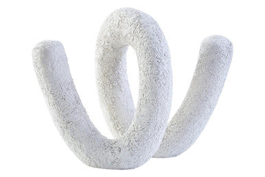 Orsina Dunas Small White Loop Sculpture – Textured Modern Home Decor