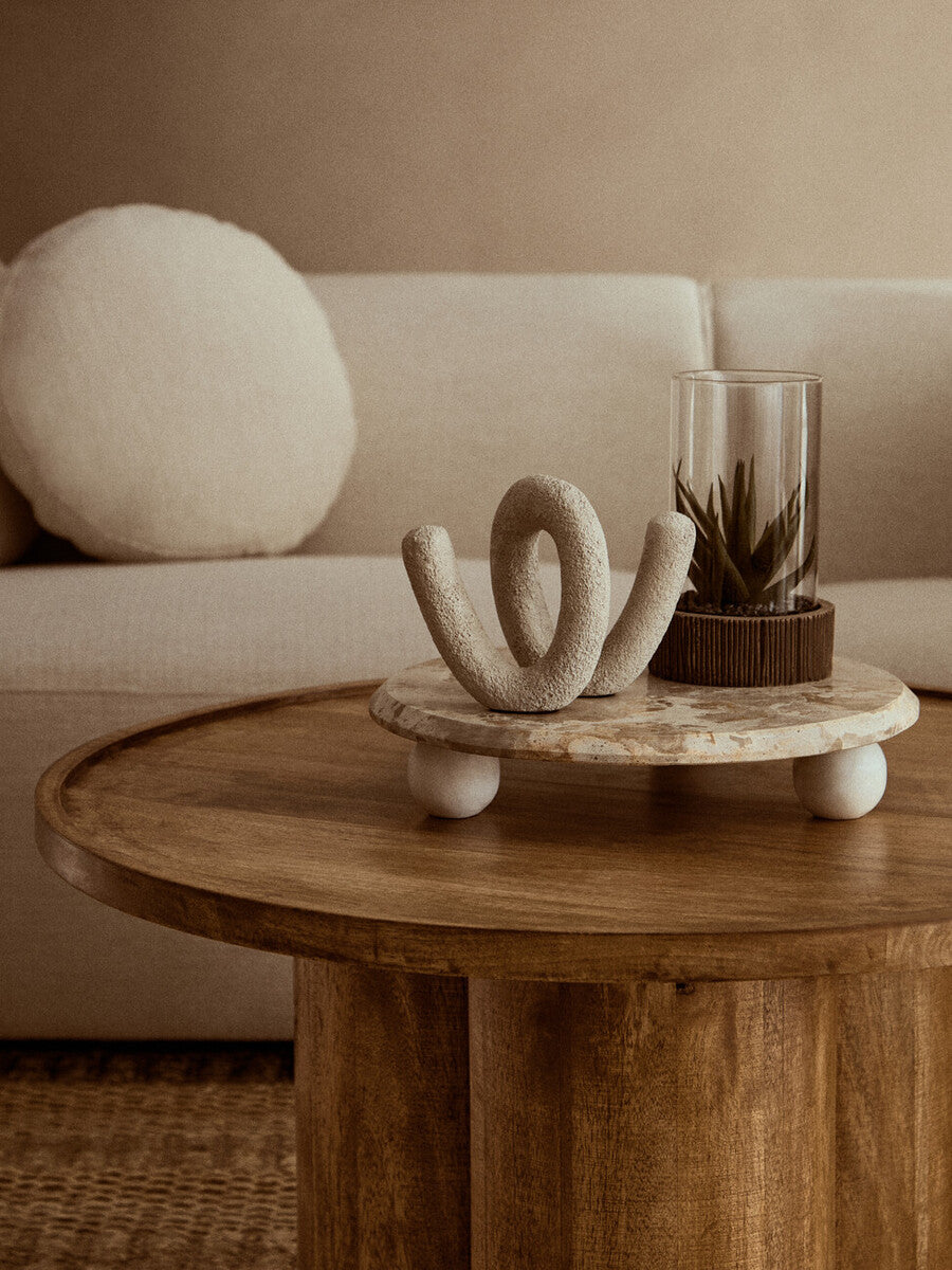 Orsina Dunas Small White Loop Sculpture – Textured Modern Home Decor