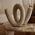 Orsina Dunas Small White Loop Sculpture – Textured Modern Home Decor