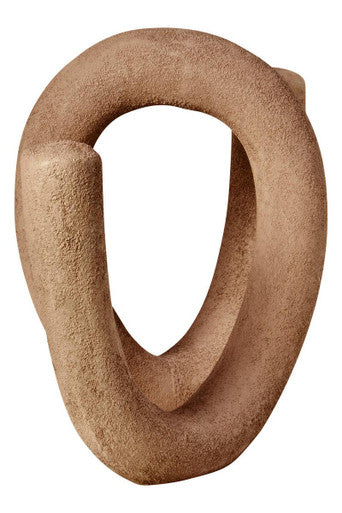 Orsina Large Textured Beige Loop Sculpture | Modern Home Decor Accent