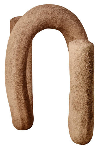 Orsina Large Textured Beige Loop Sculpture | Modern Home Decor Accent