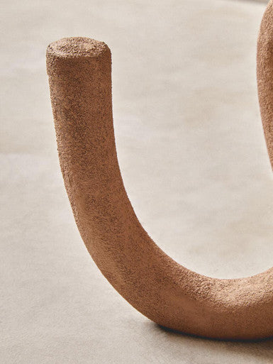 Orsina Large Textured Beige Loop Sculpture | Modern Home Decor Accent