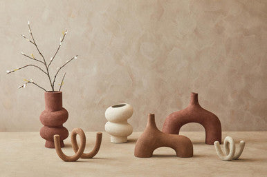 Orsina Large Textured Beige Loop Sculpture | Modern Home Decor Accent