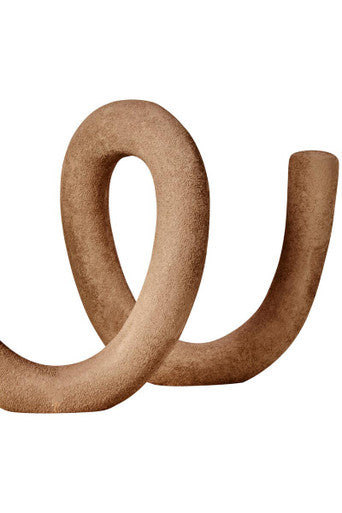 Orsina Large Textured Beige Loop Sculpture | Modern Home Decor Accent